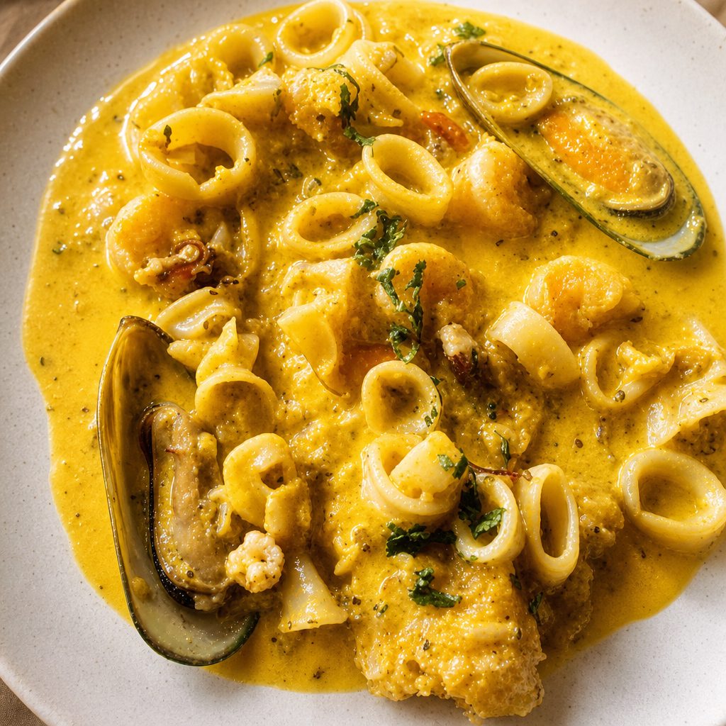 Pescado en Salsa De Mariscos.